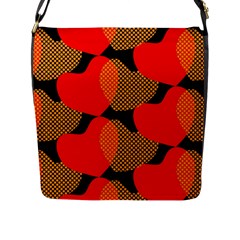 Heart Pattern Flap Messenger Bag (l) 