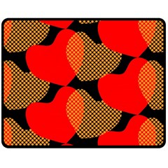 Heart Pattern Double Sided Fleece Blanket (medium) 