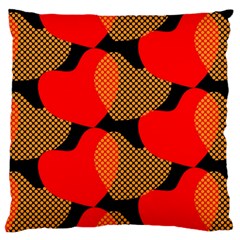 Heart Pattern Large Flano Cushion Case (one Side)