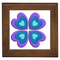 Light Blue Heart Images Framed Tiles