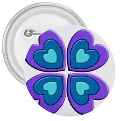 Light Blue Heart Images 3  Buttons