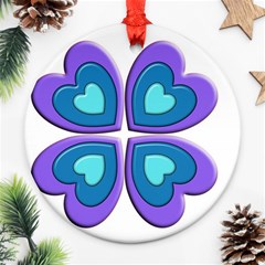 Light Blue Heart Images Ornament (round)