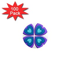 Light Blue Heart Images 1  Mini Magnets (100 Pack) 