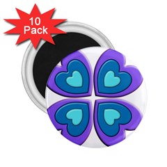 Light Blue Heart Images 2 25  Magnets (10 Pack) 