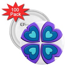 Light Blue Heart Images 2 25  Buttons (100 Pack)  by Amaryn4rt