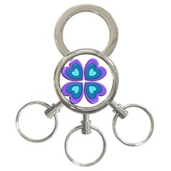 Light Blue Heart Images 3-ring Key Chains