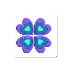 Light Blue Heart Images Square Magnet