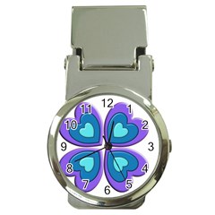 Light Blue Heart Images Money Clip Watches