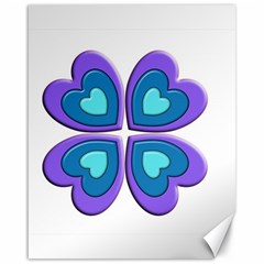 Light Blue Heart Images Canvas 16  X 20  