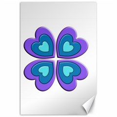 Light Blue Heart Images Canvas 20  X 30  