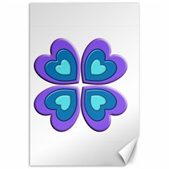 Light Blue Heart Images Canvas 24  X 36 