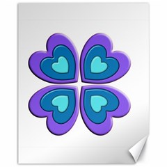 Light Blue Heart Images Canvas 11  X 14  