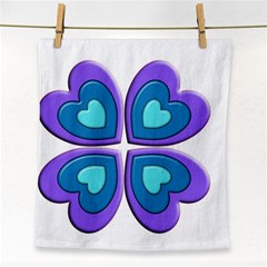 Light Blue Heart Images Face Towel