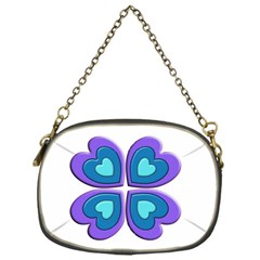 Light Blue Heart Images Chain Purses (one Side) 