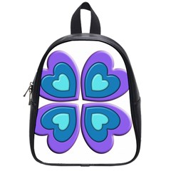 Light Blue Heart Images School Bags (small) 