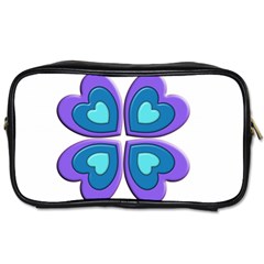 Light Blue Heart Images Toiletries Bags 2-side