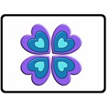 Light Blue Heart Images Fleece Blanket (Large)  80 x60  Blanket Front