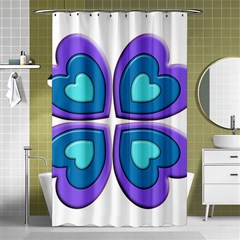 Light Blue Heart Images Shower Curtain 48  X 72  (small) 