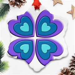 Light Blue Heart Images Ornament (snowflake)