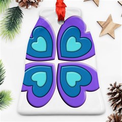 Light Blue Heart Images Bell Ornament (two Sides)