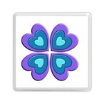 Light Blue Heart Images Memory Card Reader (Square)  Front