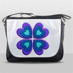 Light Blue Heart Images Messenger Bags by Amaryn4rt