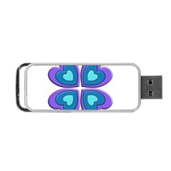 Light Blue Heart Images Portable Usb Flash (two Sides)