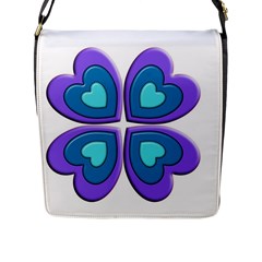 Light Blue Heart Images Flap Messenger Bag (l) 