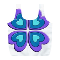 Light Blue Heart Images Full Print Recycle Bags (l)  by Amaryn4rt