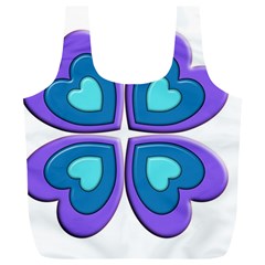 Light Blue Heart Images Full Print Recycle Bags (l) 