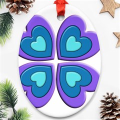 Light Blue Heart Images Ornament (oval)