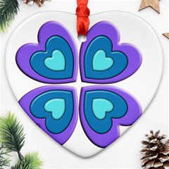 Light Blue Heart Images Ornament (heart)