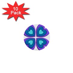 Light Blue Heart Images 1  Mini Buttons (10 Pack) 