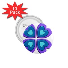 Light Blue Heart Images 1 75  Buttons (10 Pack)