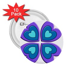 Light Blue Heart Images 2 25  Buttons (10 Pack) 