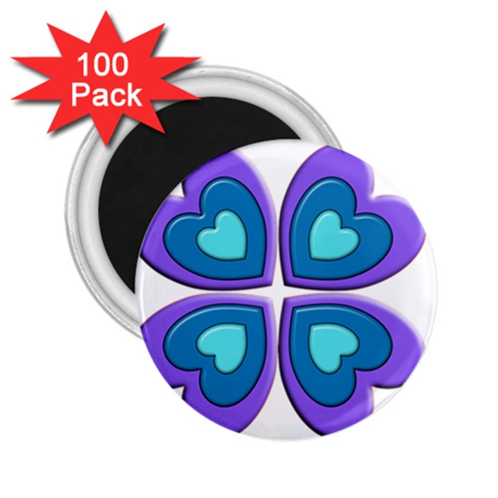 Light Blue Heart Images 2.25  Magnets (100 pack) 