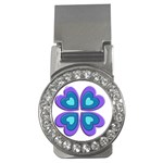 Light Blue Heart Images Money Clips (CZ)  Front