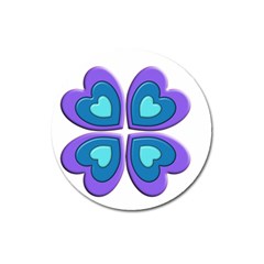 Light Blue Heart Images Magnet 3  (round)