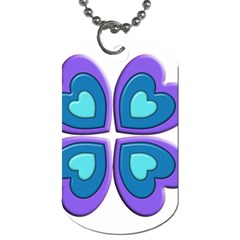 Light Blue Heart Images Dog Tag (one Side)