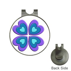 Light Blue Heart Images Hat Clips With Golf Markers