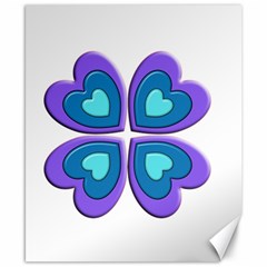 Light Blue Heart Images Canvas 8  X 10 