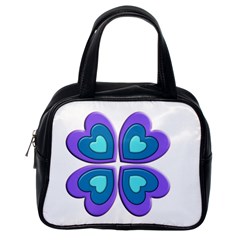 Light Blue Heart Images Classic Handbags (one Side)