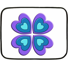 Light Blue Heart Images Fleece Blanket (mini)