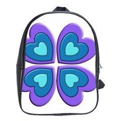 Light Blue Heart Images School Bags(large) 