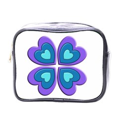 Light Blue Heart Images Mini Toiletries Bags by Amaryn4rt