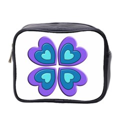 Light Blue Heart Images Mini Toiletries Bag 2-side