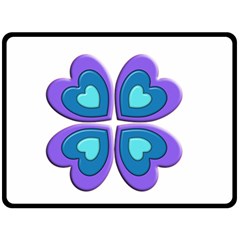 Light Blue Heart Images Fleece Blanket (large) 