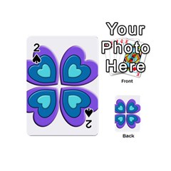 Light Blue Heart Images Playing Cards 54 (mini)  by Amaryn4rt