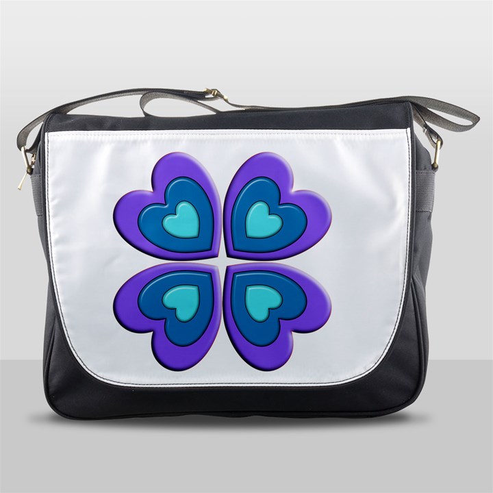 Light Blue Heart Images Messenger Bags