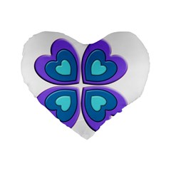 Light Blue Heart Images Standard 16  Premium Heart Shape Cushions